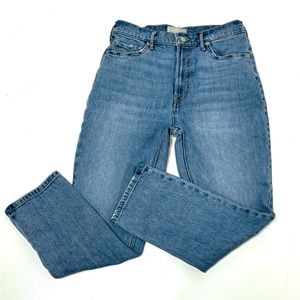 Everlane The Original Cheeky High Waist Jeans Light Blue Wash 27 Crop